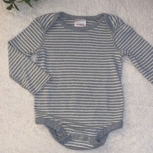 Hanna Andersson Gray & White Striped Onesie 18-24M EUC 80